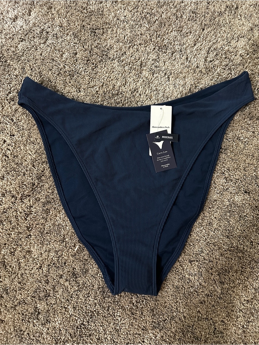 Abercrombie & Fitch Navy Ribbed Bikini Bottom